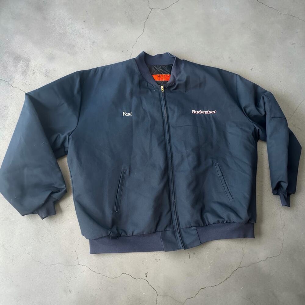 Vintage 1980s Red Kap Budweiser 3XL Work Jacket USA Anheuser Busch Beer